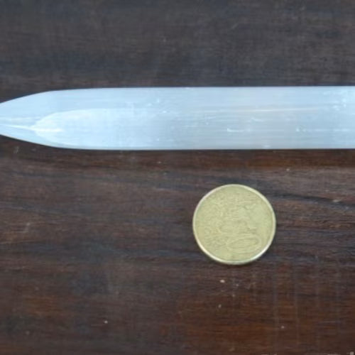 Bacchetta in selenite con punta - L'arcano segreto