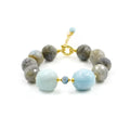 Bracciale labradorite acquamarina ematite - L'arcano segreto