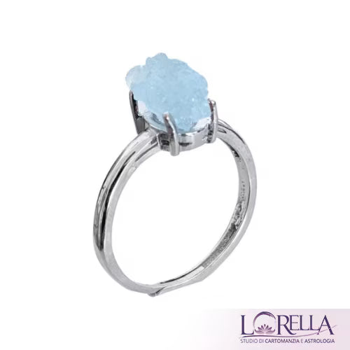 Anello rame bianco acquamarina - L'arcano segreto