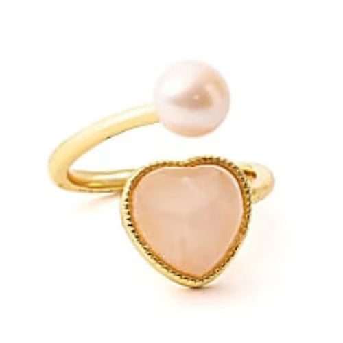 Anello regolabile perla cuore - L'arcano segreto