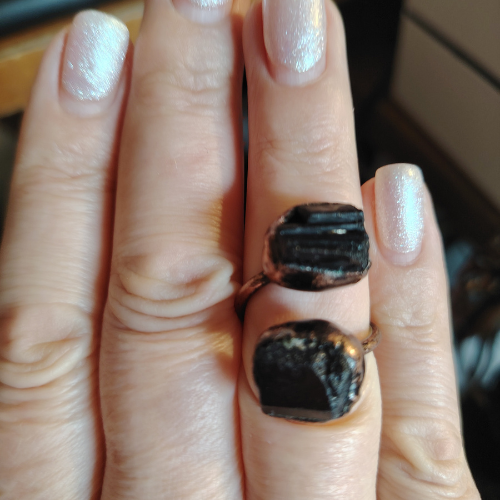 Anello in rame tormalina L'arcano segreto anello-doppio