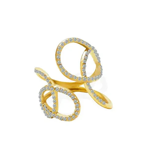 Anello intrecciato con strass - L'arcano segreto