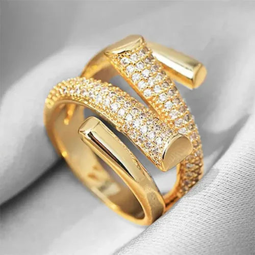 Anello regolabile oro zirconi - L'arcano segreto