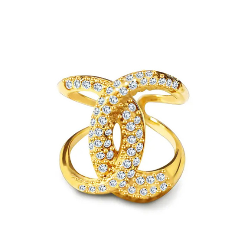 Anello con pavé di zirconi L'arcano segreto anello-incrocio