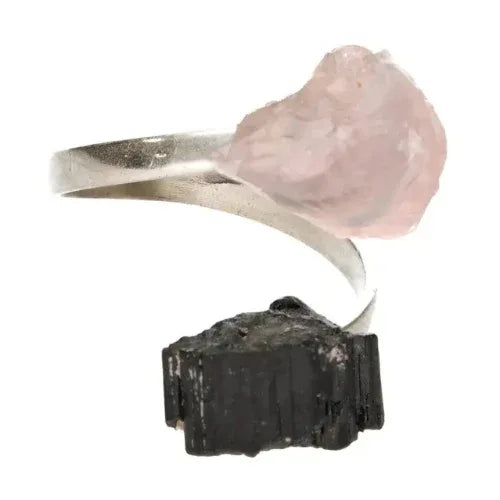 Anello Tormalina e Quarzo Rosa - L'arcano segreto