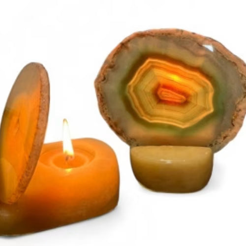 Porta lumino aragonite agata L'arcano segreto aragonite-agata