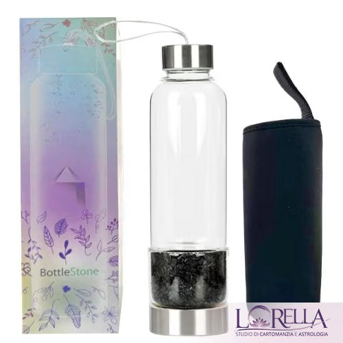 Flacone con cristalli di Ossidiana L'arcano segreto bottiglia-ossidiana