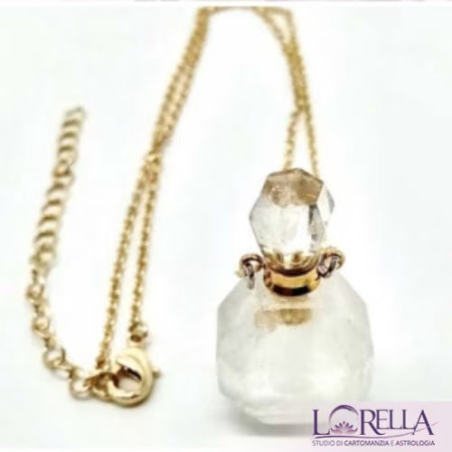 Collana aromaterapeutica cristallo rocca L'arcano segreto bottiglie-bianco