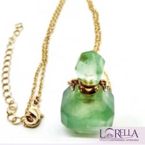 Collana aromaterapeutica fluorite L'arcano segreto bottiglie-verde
