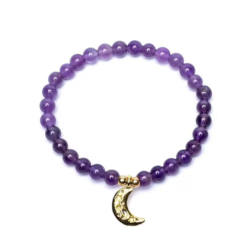Braccialetto ametista ciondolo luna - L'arcano segreto