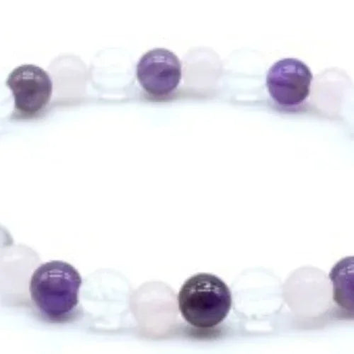 Bracciale Ametista Cristallo 6mm - L'arcano segreto