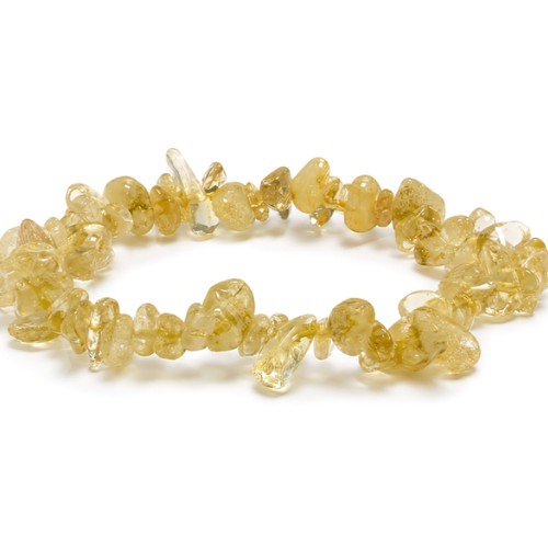Bracciale in citrino naturale a chips, pietre gialle 5–8 mm