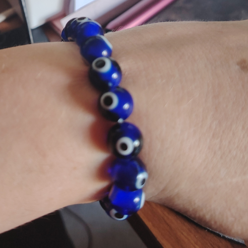 Bracciale con Occhio Turco Blu Scuro – Amuleto Tradizionale Malocchio