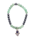 Bracciale benessere in ematite e giada L'arcano segreto bracciale-mano