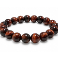 Bracciale in perle occhio di bue marroni e nere, sfere lisce da 10 mm