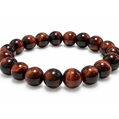 Bracciale in perle occhio di bue marroni e nere, sfere lisce da 10 mm