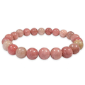 Bracciale di rodonite con perle tonde rosa da 8-9 mm