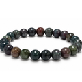 Bracciale con perle rotonde di pietre multicolore, sfere lucide