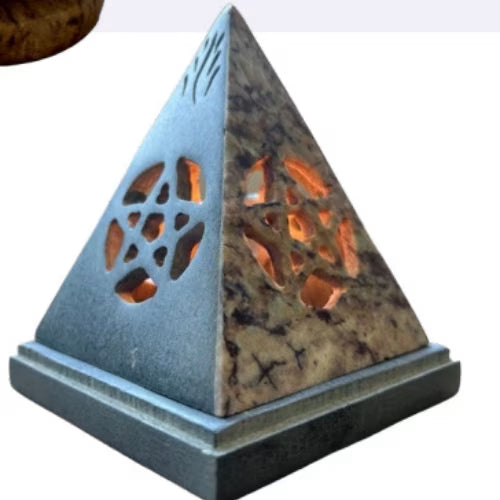 Piramide in pietra pentagramma L'arcano segreto brucia-incenso-piramide