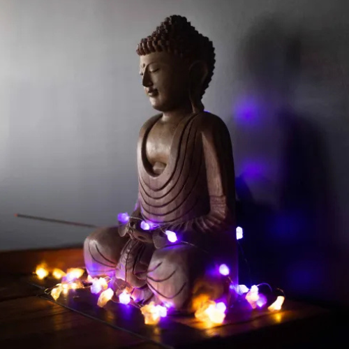 Luci led con quarzo citrino L'arcano segreto budda
