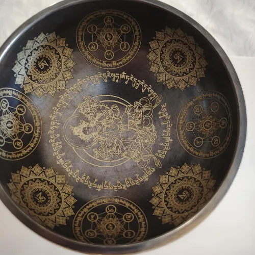 Campana tibetana piccola rosso L'arcano segreto campana-piccola-rosso-dentro