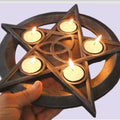 Portalumino pentacolo e triquetra L'arcano segreto candele-triquetra