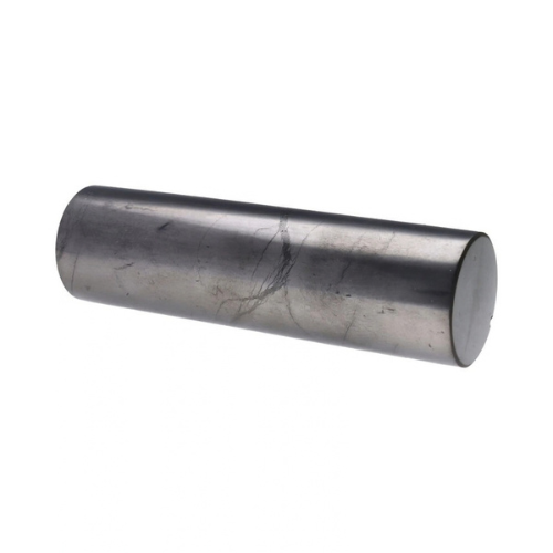 Cilindro in shungite lucida grigio scuro con base tonda, finitura liscia