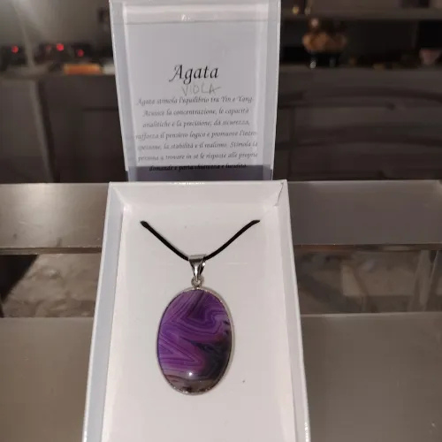Collana Agata viola ovale L'arcano segreto ciondolo-agata-ovale-viola