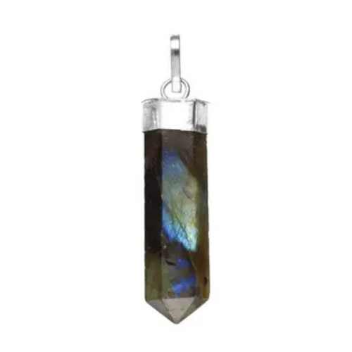 Pendente a punta in labradorite del Brasile