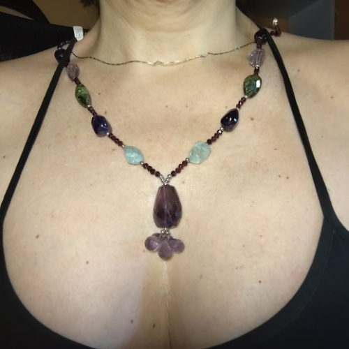 Collana "Sinfonia degli Elementi" – Rubino, Ametista e Acquamarina