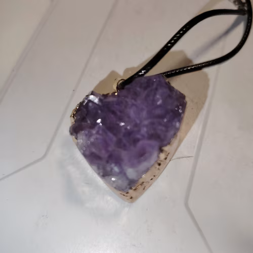 Collana cuore di ametista L'arcano segreto collana-ametista-drusa-filo-dorata