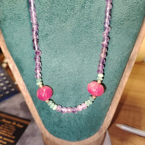 Collana ametista rubini smeraldi L'arcano segreto collana-argento-ametista