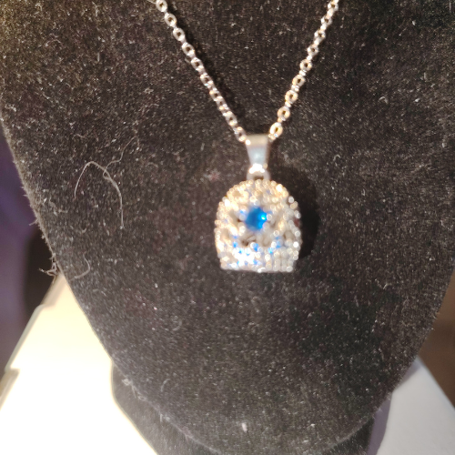 Collana "Richiamo Celeste" – Campanella in Acciaio e Zirconi