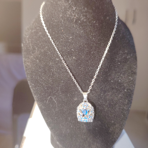 Collana "Richiamo Celeste" – Campanella in Acciaio e Zirconi