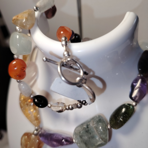 Collana ametista, citrino, acquamarina e tormaline