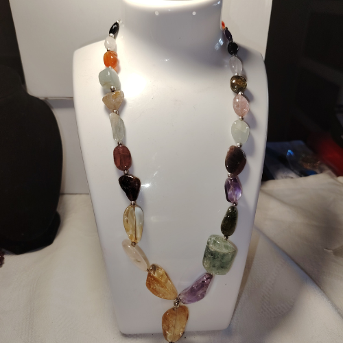 Collana ametista, citrino, acquamarina e tormaline