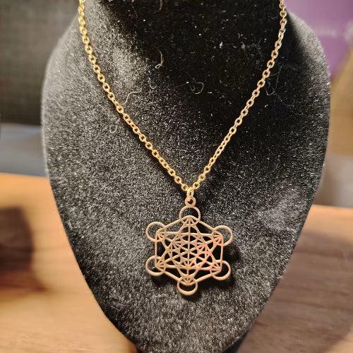 Collana metatron acciaio dorata L'arcano segreto collana-metatron-oro