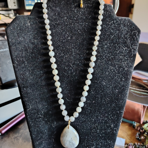 Collana con Perle di Labradorite EXTRA (6 e 8 mm) in Acciaio
