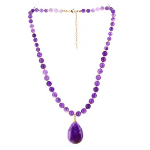 Collana con perle di ametista extra da 6 e 8 mm