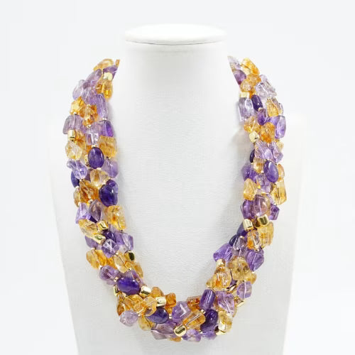 Collana con ametista citrino L'arcano segreto collier-ametista-citrino