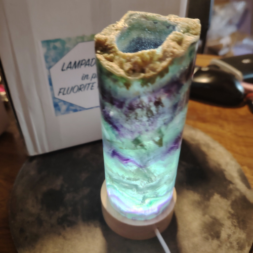 Lampada cilindro fluorite arcobaleno