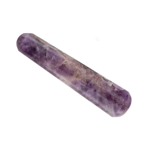 Bacchetta massaggiatore in ametista naturale viola, forma allungata