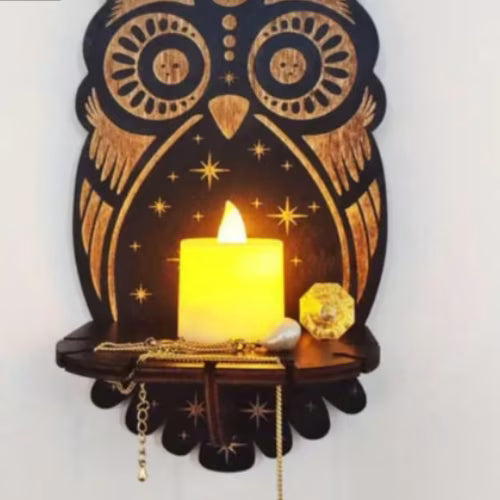 Mensola Gufo in legno artigianale L'arcano segreto mensola-gufo