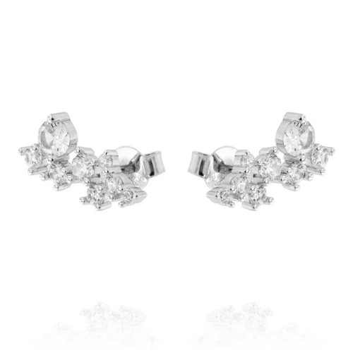 Orecchini orizzontali zirconi bianchi L'arcano segreto orecchini-fiori