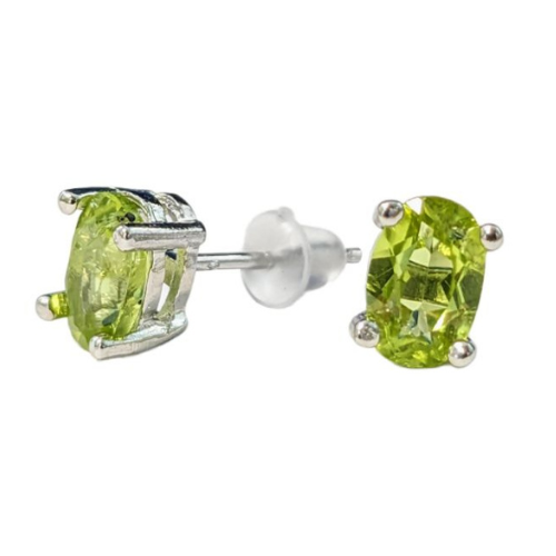 Orecchini a perno in Peridoto AA