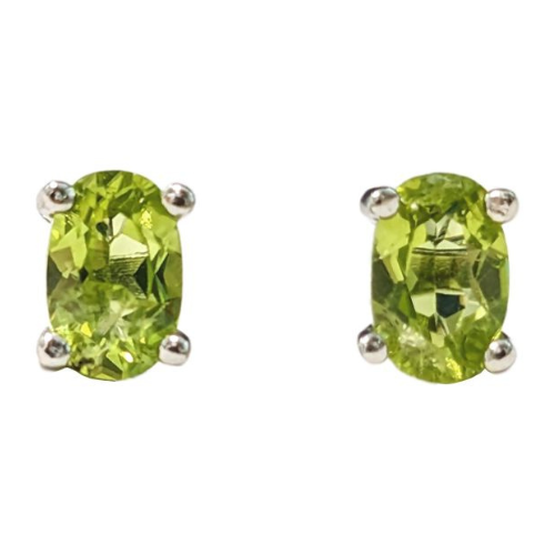 Orecchini a perno in Peridoto AA