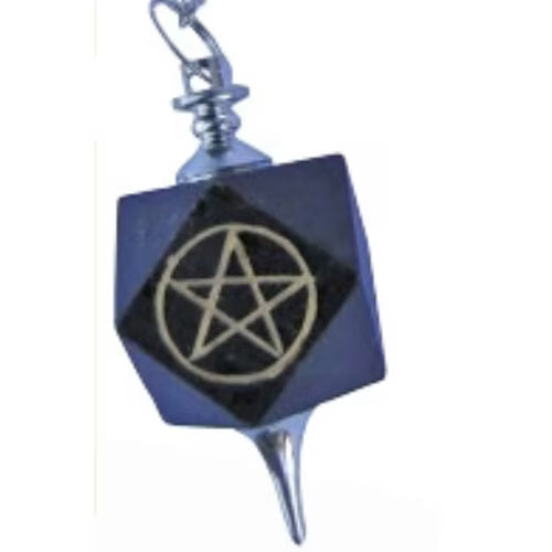 Pendolo esagono onice nera L'arcano segreto pendolo-onice