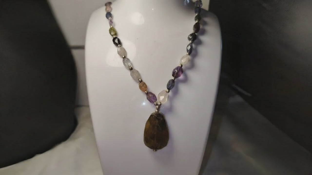 Collana tormalina verde tormaline multicolore