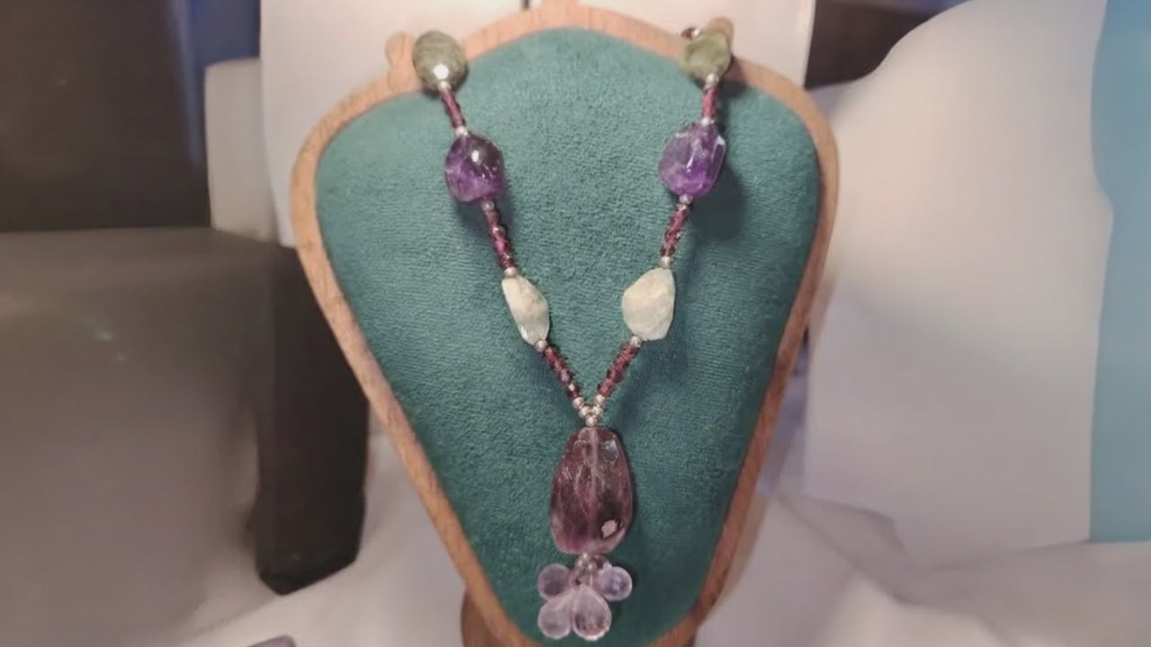 Collana "Sinfonia degli Elementi" – Rubino, Ametista e Acquamarina
