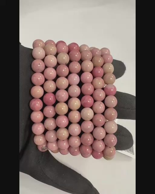 Bracciale in Rodonite Australiana Qualità A – Perle 8-9mm